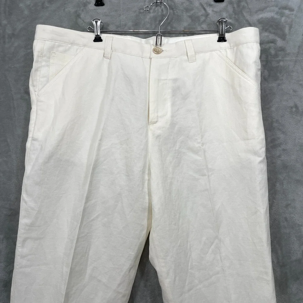 Brunello Cucinelli Men's Size 52 White Linen/ Cotton Pants Italy  Altered 40x25!